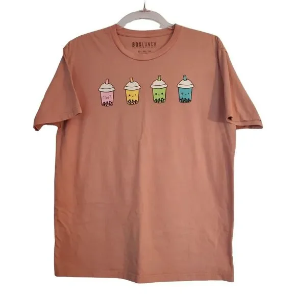 BoxLunch Womens short sleeve graphic Boba Tea pink tshirt, size XL, Kawaii Teas - Picture 2 of 10